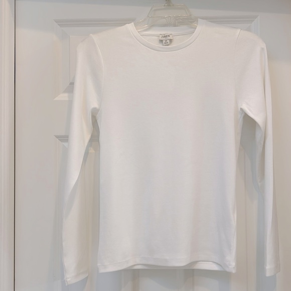 J. CREW NWT Perfect fit long sleeve crew neck white top - Picture 2 of 6